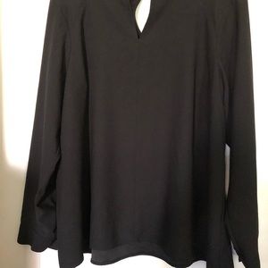 Black Long sleeve cold shoulder dress shirt
